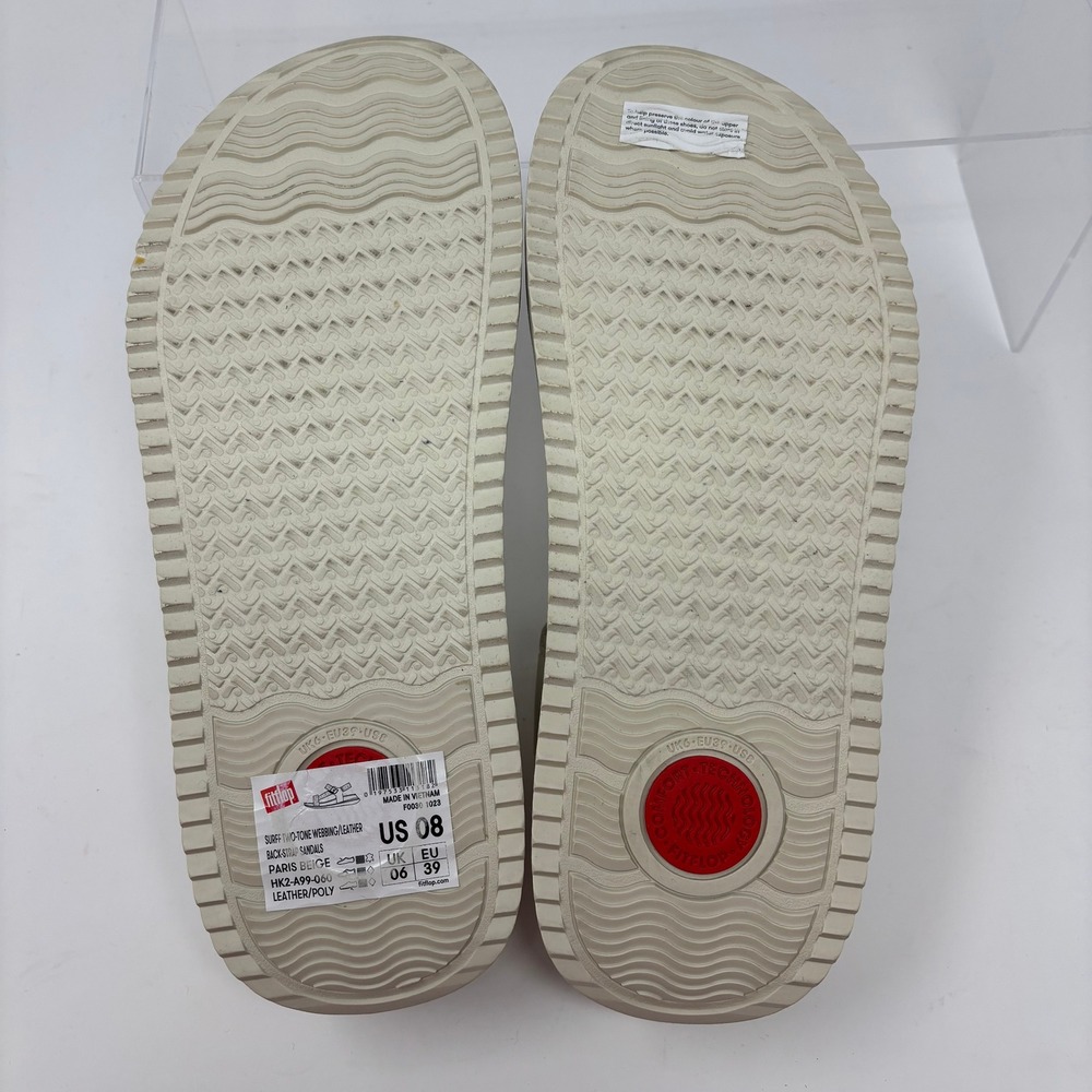 Women's FitFlop Size 8, Surff Art-Webbing Back-Strap Leather Detail Sandal - Picture 6 of 6